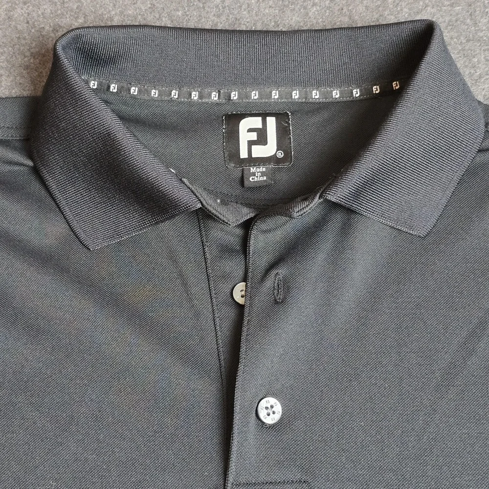 FootJoy Polo Shirt Mens 2XL Black Performance Golf Lightweight Short Sleeve - Picture 1 of 11